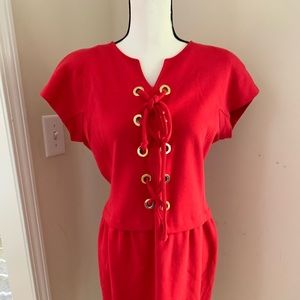 VINTAGE Adrienne Vittadini Dress Ferrari Red sz12